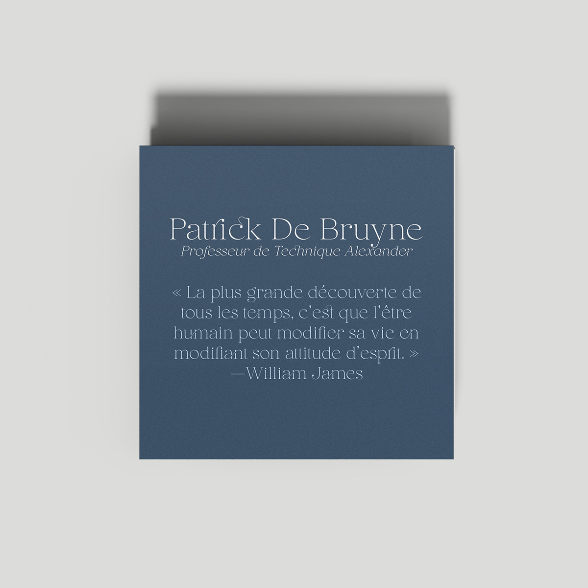 Patrick De Bruyne, Alexander technique's teacher