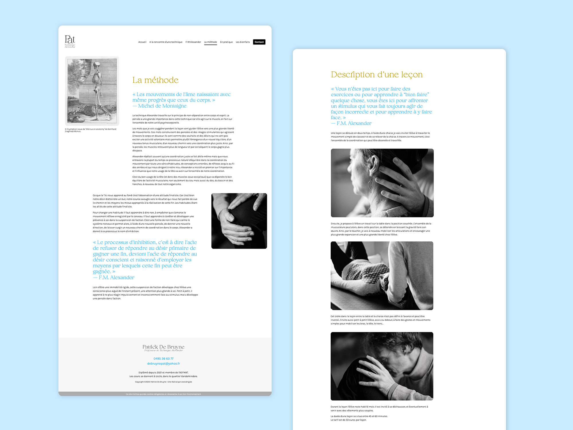 Patrick De Bruyne, Alexander technique's teacher