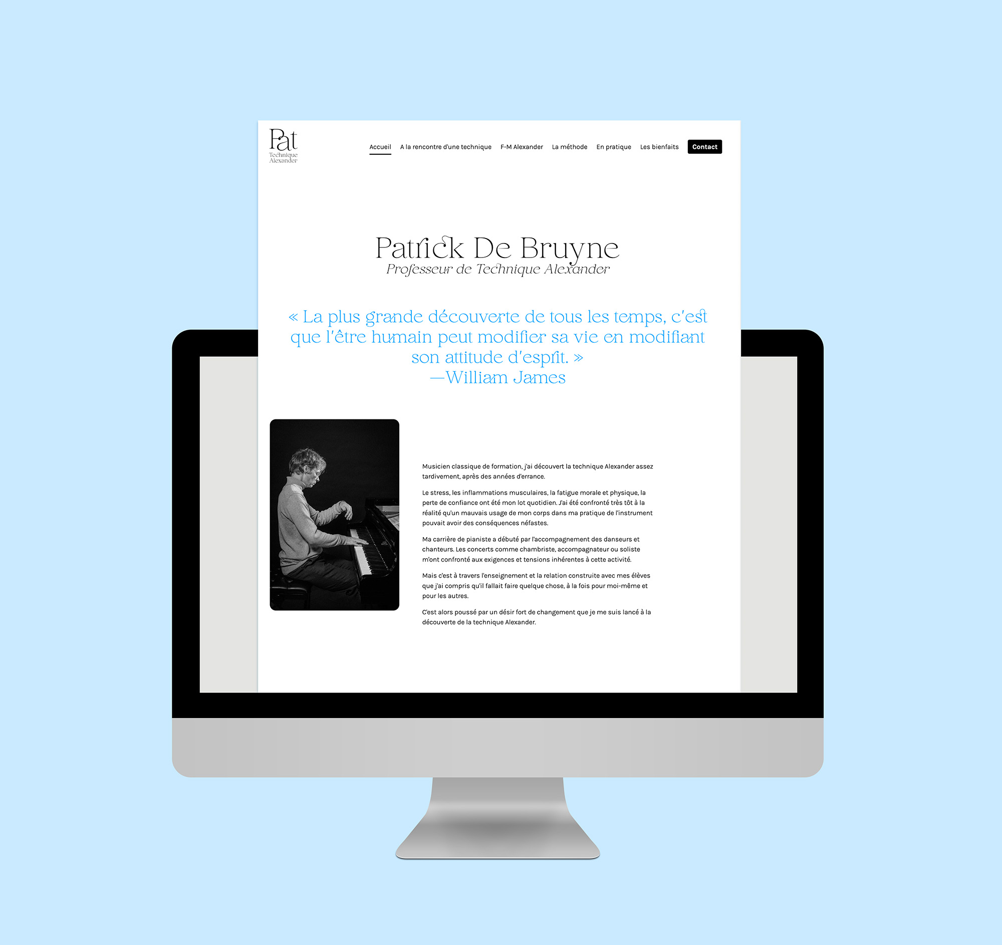 Patrick De Bruyne, Alexander technique's teacher